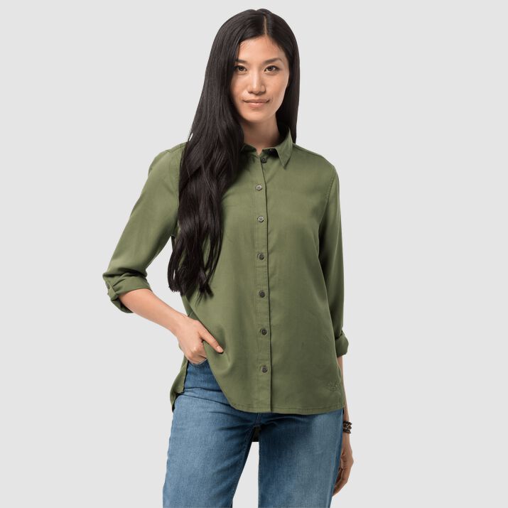 Camisa Manga Larga Jack Wolfskin Mojave Mujer Verde Oliva Mexico-1569784